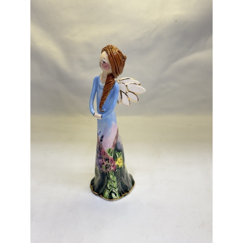 Heather Goldminc Blue Sky Corp Clayworks Garden Angel 2002 VTG 8" Tall - Picture 2 of 7